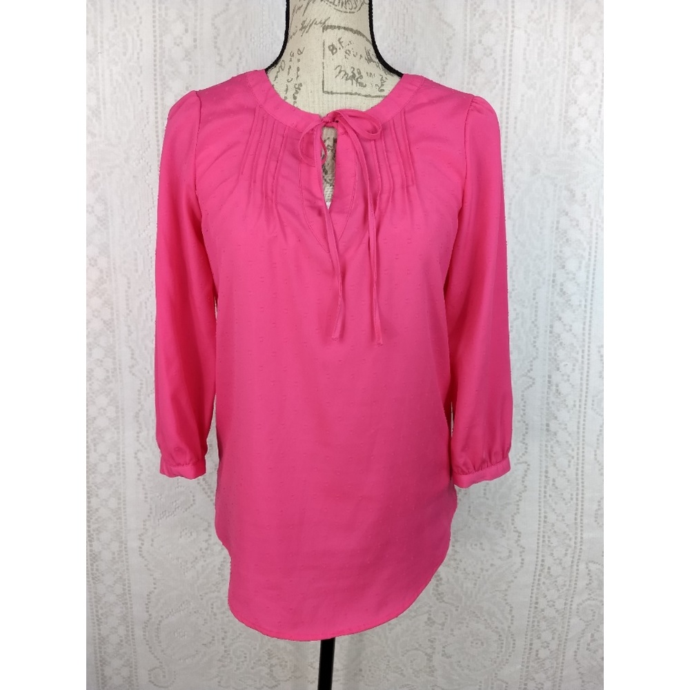 Elle Hot Pink Tunic Blouse Size XS